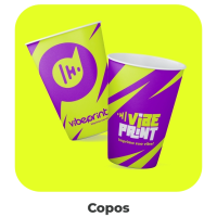 Copos personalizados de papel ecológico da gráfica online Vibeprint em Goiânia