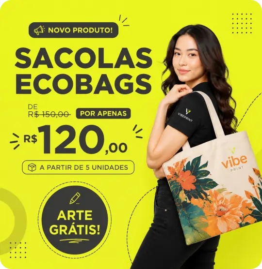 Sacola Ecobag Personalizada Tropical para Empresas em Goiânia
