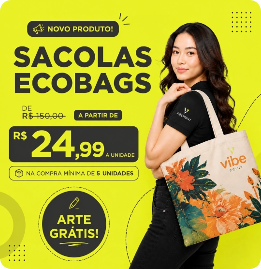 Sacola Ecobag Personalizada Tropical para Empresas em Goiânia