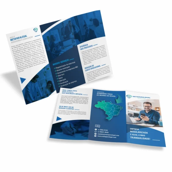 Gráfica online em Goiânia: Folder A4 Personalizado com acabamento impecável.