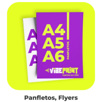 Panfletos, flyers e folhetos em papel couchê, impressos pela Vibeprint, gráfica online em Goiânia