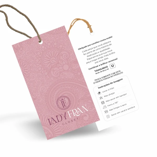 Etiquetas Personalizadas de Papel para Roupas com acabamento de brilho – Vibeprint